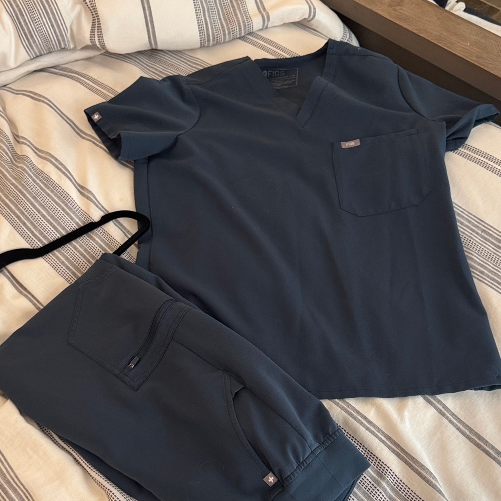 Figs Midnight Blue Scrub Top